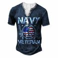 Veteran Veterans Day Vintage Navy Veteran 208 Navy Soldier Army Military Men's Henley Button-Down 3D Print T-shirt Navy Blue