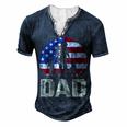 Mens Vintage American Flag 4Th Of July Patriotic Dad Men's Henley T-Shirt Navy Blue