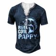Vintage Reel Cool Pappy Fishing Fathers Day Men's Henley T-Shirt Navy Blue