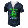 I Wear Green In Memory Of My Dad Liver Cancer Awareness Men's Henley T-Shirt Navy Blue