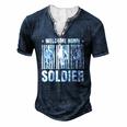 Welcome Home Soldier Usa Warrior Hero Military Men's Henley T-Shirt Navy Blue