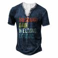 Mens Welder Husband Dad Welding Legend Vintage Men's Henley T-Shirt Navy Blue