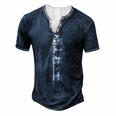 Word Of The Father Essential Men's Henley T-Shirt Navy Blue