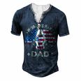 Mens Worlds Best Guitar Dad T 4Th Of July American Flag Men's Henley T-Shirt Navy Blue