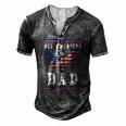 4Th Of July American Flag Dad Men's Henley T-Shirt Dark Grey
