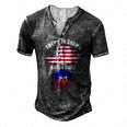 American Grown With Haitian Roots Usa Haiti Flag Men's Henley T-Shirt Dark Grey