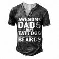 Mens Awesome Dads Have Tattoos And Beards Fathers Day V4 Men's Henley T-Shirt Dark Grey