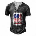 Bbq Beer Freedom America Usa Party 4Th Of July Summer Men's Henley T-Shirt Dark Grey
