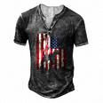 Beagle Dog Usa American Flag 4Th Of July Patriotic Men's Henley T-Shirt Dark Grey
