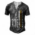 Best Bonus Dad Ever With Us American Flag Men's Henley Button-Down 3D Print T-shirt Dark Grey