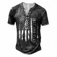 Best Dad Ever Flag American Fathers Day For Dad Son Men's Henley T-Shirt Dark Grey