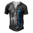 Best Dad Ever Us American Flag For Fathers Day Men's Henley T-Shirt Dark Grey