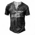 Bourbon Bacon Guns & Freedom 4Th Of July Patriotic Usa Flag Men's Henley T-Shirt Dark Grey