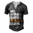 Mens Dad Husband Grandpa 70 Years Legend Birthday 70 Years Old Men's Henley T-Shirt Dark Grey