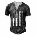 Mens Daddy American Flag Fathers Day Patriotic Usa 4Th Of July Men's Henley T-Shirt Dark Grey
