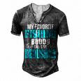 Dedushka Grandpa Fishing My Favorite Fishing Buddy Calls Me Dedushka Men's Henley T-Shirt Dark Grey