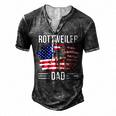 Dog Owner Us Flag 4Th Of July Fathers Day Rottweiler Dad Men's Henley T-Shirt Dark Grey