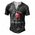Lets Drink To Freedom Firework Patriotic 4Th Of July Men's Henley T-Shirt Dark Grey