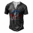 Eagle American Flag Vintage Independence Day 4Th Of July Usa Men's Henley T-Shirt Dark Grey