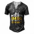 Family 365 The Greatest Dads Get Promoted To Grampy Grandpa Men's Henley T-Shirt Dark Grey