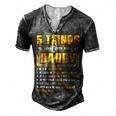 Father Grandpa 5 Things You Should Know About My Daddy Fathers Day 12 Family Dad Men's Henley Button-Down 3D Print T-shirt Dark Grey