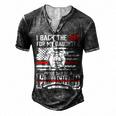 Father Grandpa I Back The Red For My Daughter Proud Firefighter Dad 186 Family Dad Men's Henley Button-Down 3D Print T-shirt Dark Grey