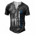 Fathers Day Best Dad Ever With Us American Flag V2 Men's Henley T-Shirt Dark Grey