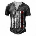 Mens Fathers Day Best Dad Ever Usa American Flag Men's Henley T-Shirt Dark Grey
