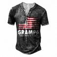 Grampa The Man Myth Legend Fathers Day 4Th Of July Grandpa Men's Henley T-Shirt Dark Grey