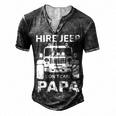 Hirejeep Dont Care Papa T-Shirt Fathers Day Gift Men's Henley Button-Down 3D Print T-shirt Dark Grey