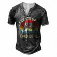 Leveled Up To Dad Of 2 Video Gamers Gaming Two Daddy Men's Henley T-Shirt Dark Grey