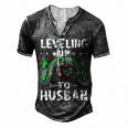 Leveling Up To Husban Husband Video Gamer Gaming Men's Henley T-Shirt Dark Grey