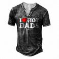 Womens I Love Hot Dads I Heart Hot Dads Love Hot Dads V-Neck Men's Henley T-Shirt Dark Grey