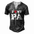 I Love My Pa With Heart Fathers Day Wear For Kid Boy Girl Men's Henley T-Shirt Dark Grey