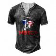 Merica Bernese Mountain Dog American Flag 4Th Of July Men's Henley T-Shirt Dark Grey