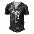 New Jersey Thin Blue Line Flag And Angel For Law Enforcement Men's Henley T-Shirt Dark Grey