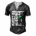 Nigeria Is In My Dna Nigerian Flag Africa Map Raised Fist Men's Henley T-Shirt Dark Grey