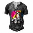 Pansexual Beagle Rainbow Heart Pride Lgbt Dog Lover 56 Beagle Dog Men's Henley T-Shirt Dark Grey