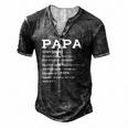 Mens Papa Definition Noun Nutrition Fathers Day Grandpa Men's Henley T-Shirt Dark Grey