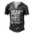 Papa Because Grandfather Fathers Day Dad Men's Henley T-Shirt Dark Grey