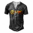 Peace Love Pumpkin Peace Love Halloween Funny Halloween Leopard Heart Pumpkin For Halloween Men's Henley Button-Down 3D Print T-shirt Dark Grey