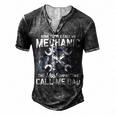 Mens Some People Call Me Mechanic The Most Important Call Me Dad V2 Men's Henley T-Shirt Dark Grey