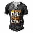 Proud Dad Of Awesome Actuary Fathers Day Men's Henley T-Shirt Dark Grey