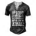 Womens Im The Proud Daughter Of A Freaking Awesome Father Men's Henley T-Shirt Dark Grey