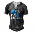 Real Estate Agent Men Dad Realtor Raglan Baseball Men's Henley T-Shirt Dark Grey