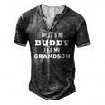 Theres No Buddy Like My Grandson Matching Grandpa Men's Henley T-Shirt Dark Grey
