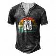 Retro Girl Dad Proud Father Love Dad Of Girls Vintage Men's Henley T-Shirt Dark Grey