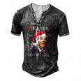 Santa Joe Biden Merry 4Th Of July Ugly Christmas Men's Henley T-Shirt Dark Grey