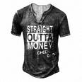 Straight Outta Money Cheer Dad Men's Henley T-Shirt Dark Grey