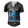 Mens I Have Two Titles Dad And Uncle Grandpa Fathers Day V2 Men's Henley T-Shirt Dark Grey